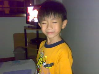 my lil' cousin, he closed eyes as my flash wad super bright.