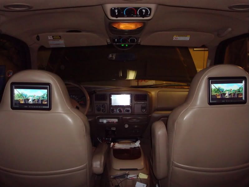 New head unit and headrest monitors installed!! Ford Truck