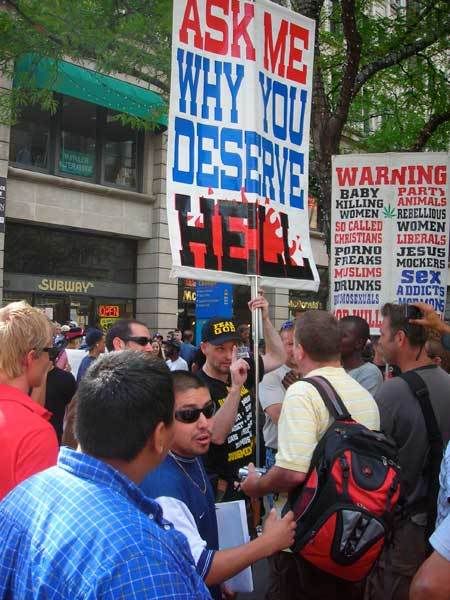 anti-gay protesters