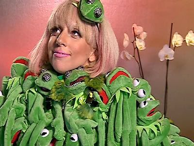 lady gaga outfits kermit. Don#39;t wear fur, wear Kermit