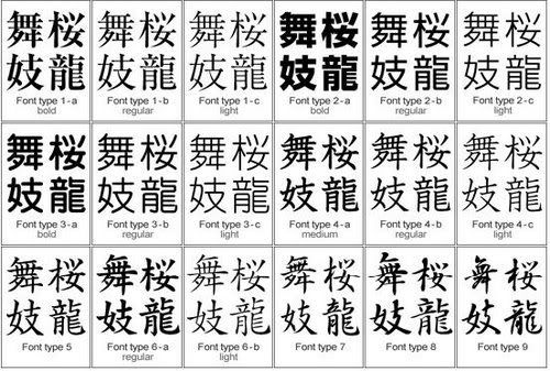 A FEW DIFFERENT FONTS japanese tattoo symbols