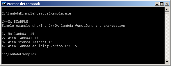 C++0x example: lambda functions/expressions