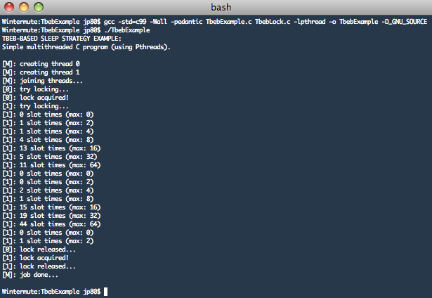 TBEB-based Pthread Locking Example (C Language)