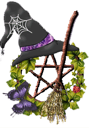 wicca hat pentacle besom