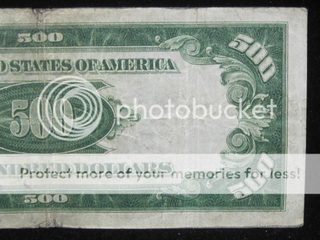 500 Federal Reserve Note Chicago Illinois Series of 1928 Green Seal 