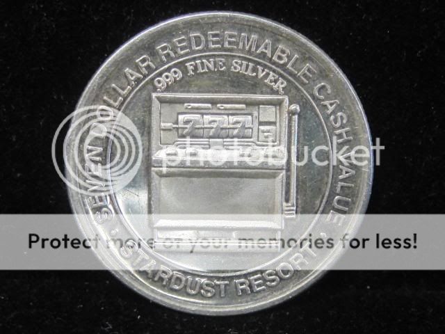 Stardust Resort .999 Fine Silver Coin Round   Slot Machine RARE No 